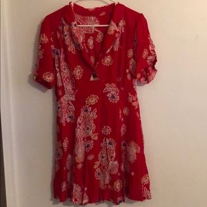 Free People Women's Blue Hawaii Mini Dress